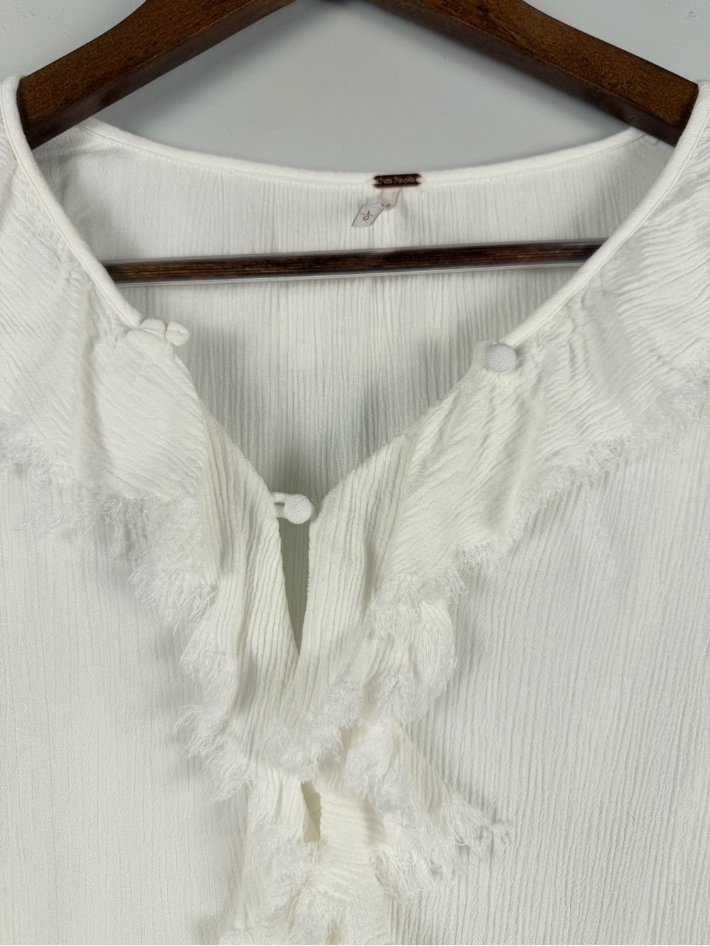Free people sweet darlin’ long sleeve maxi dress white size large ruffle - Picture 3 of 9